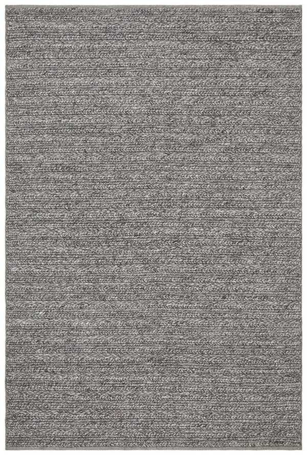 HARVEST  Braided Wool Rug - Steel