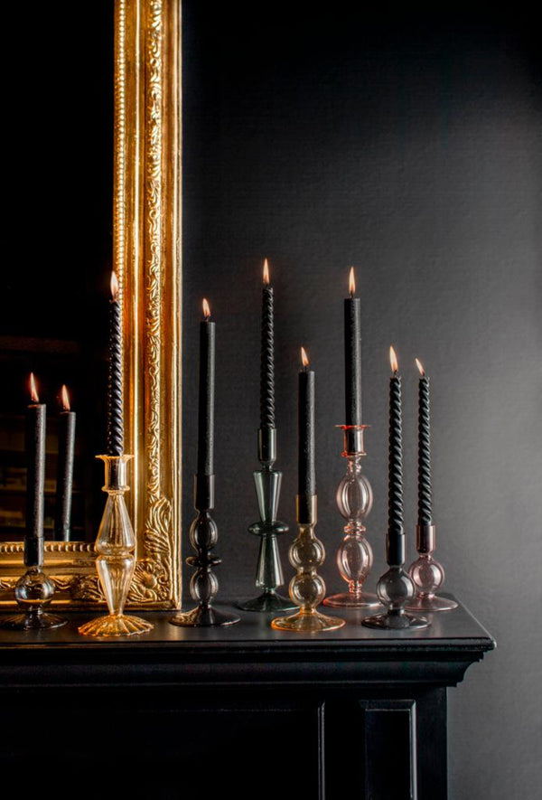 Rodwell and Astor - ISSE Green Glass Candlestick 