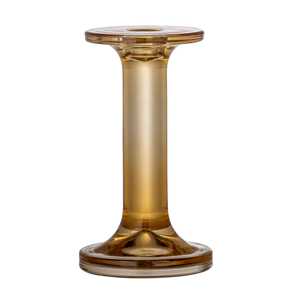Rodwell and Astor - Jamey Amber Glass Candlestick - 16cm