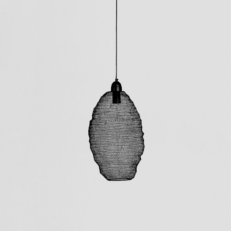 Wire Crochet Pendant Light - Pod - Medium - Black
