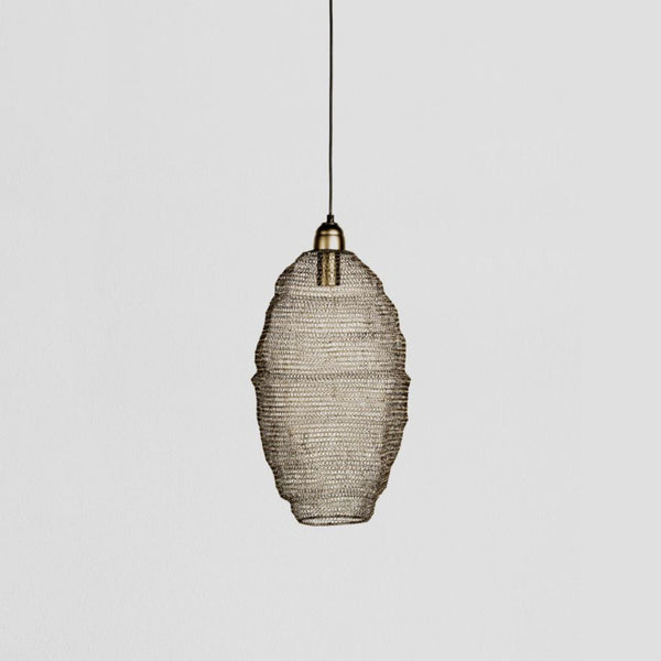Wire Crochet Pendant Light - Pod - Medium - Gold