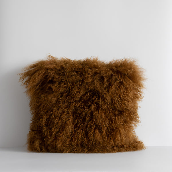 Rodwell and Astor - BAYA Meru Cushion - Tibetan Lamb Hide - Cassia Bark