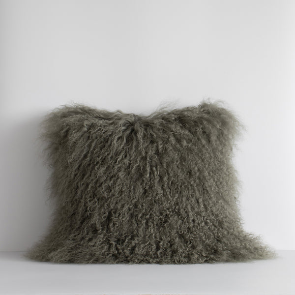 Rodwell and Astor - BAYA Meru Cushion - Tibetan Lamb Hide - Kelp