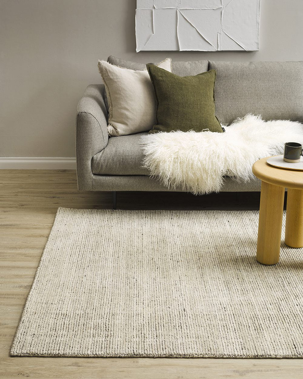Rodwell and Astor - BAYA Meru Cushion - Tibetan Lamb Hide - Natural White