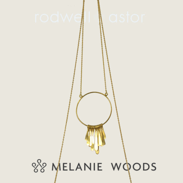 MELANIE WOODS  Necklace - Fringed Euro Gold Circle