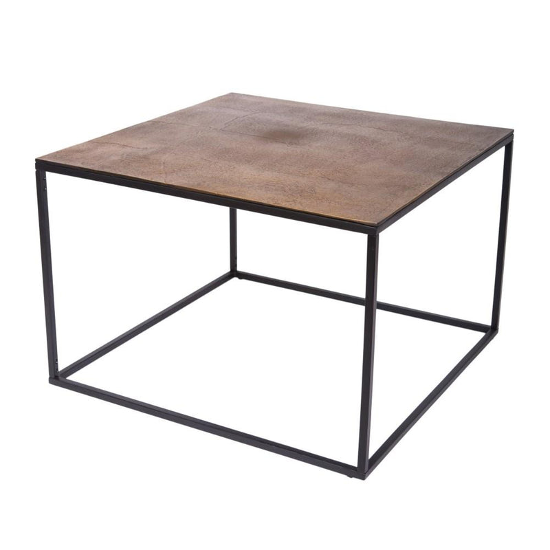 Melrose Square Coffee Table - Brass Top