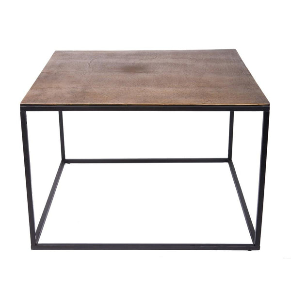 Melrose Square Coffee Table - Brass Top