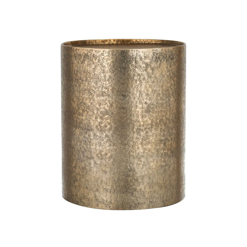Hammered Metal Drum Side Table Gold Rodwell and Astor