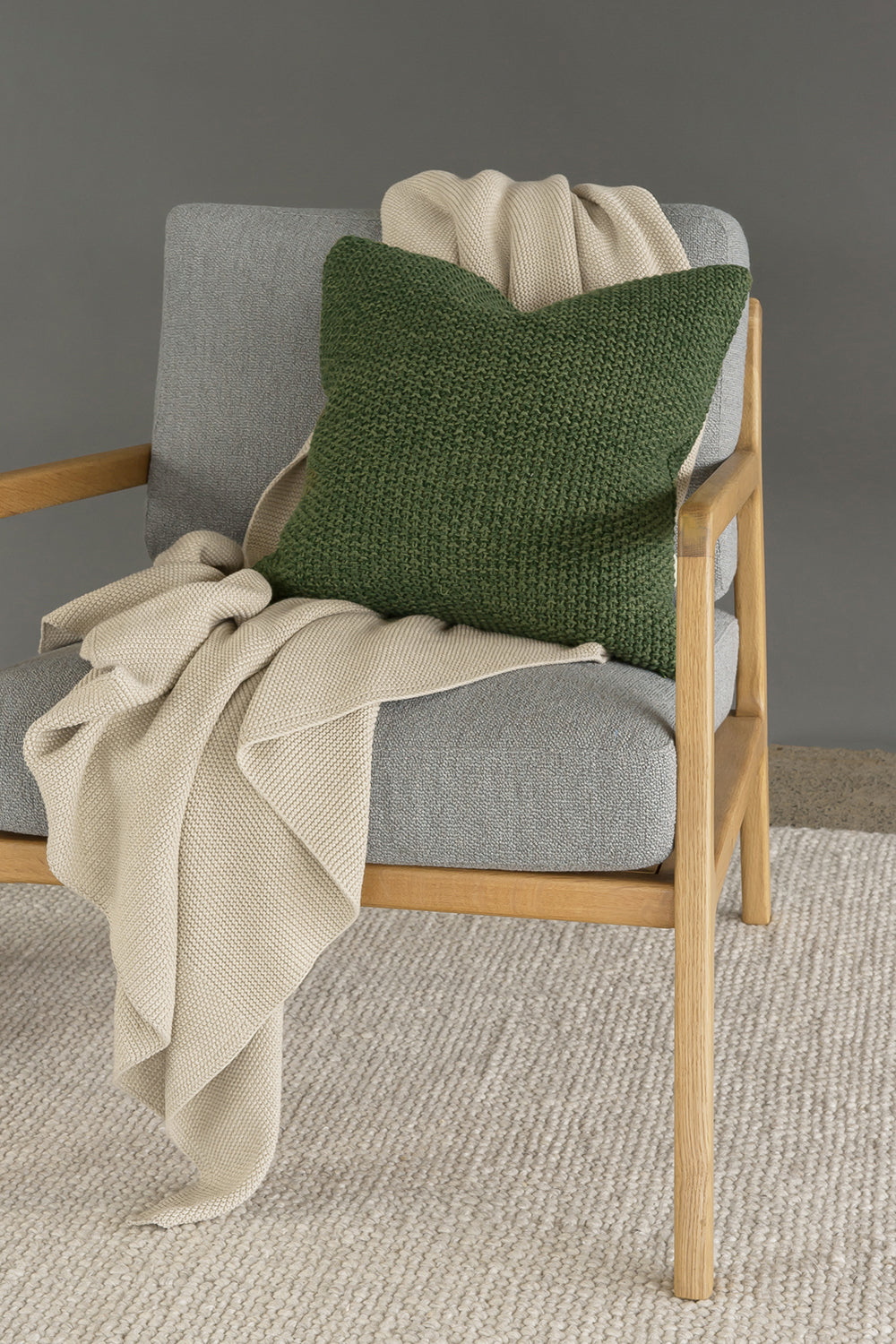 BAYA Milford Moss Stitch Cushion - Spruce