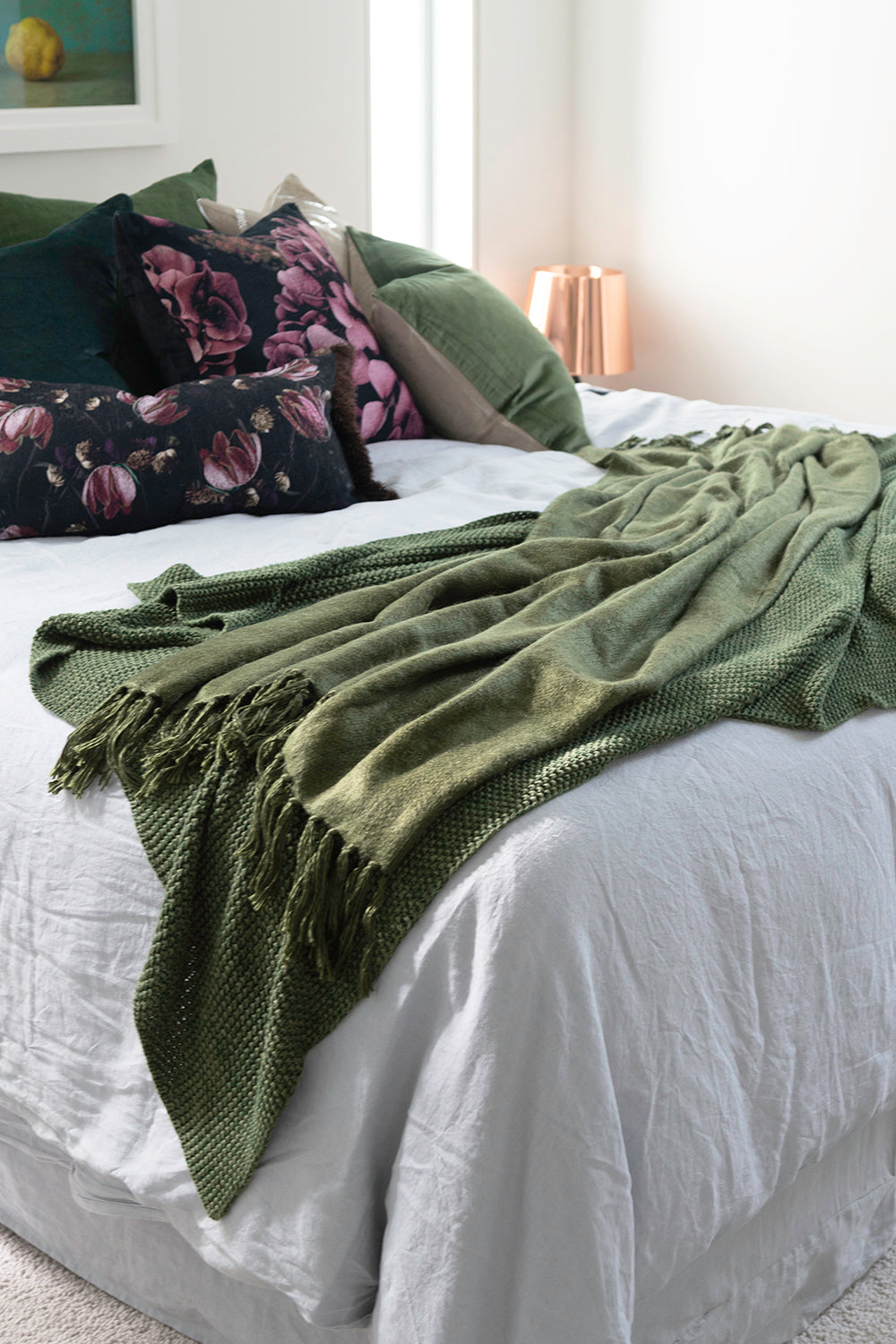 BAYA Milford Moss Stitch Throw - Spruce