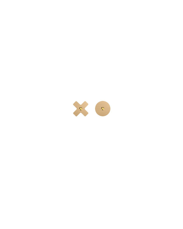 Moe Moe - Hugs and Kisses - Mirrored Gold Signature Stud Earrings