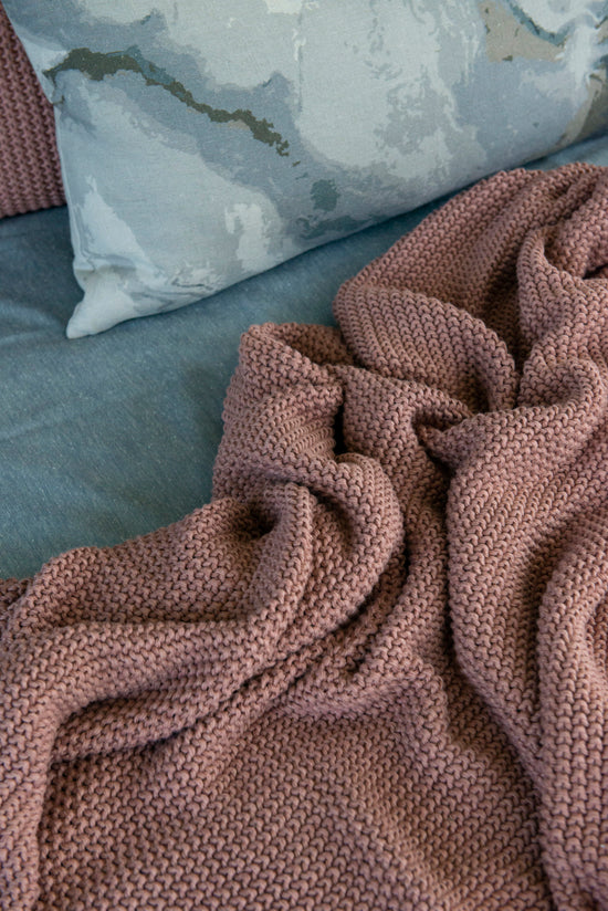 Milford Moss Stitch Throw - Muted Clay