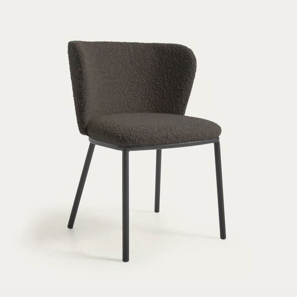 Murray Chair - Black Shearling Boucle + Black Metal Rodwell and Astor Modern Eclectic Style Brunswick 