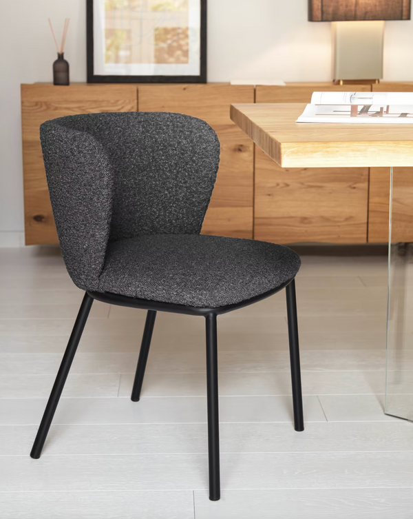 Murray Chair - Black Shearling Boucle + Black Metal Rodwell and Astor Modern Eclectic Style Brunswick 
