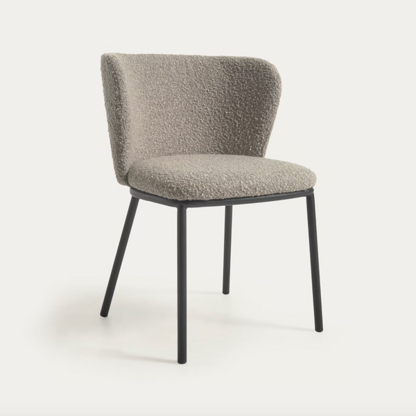 Murray Chair - Grey Shearling Boucle + Black Metal Rodwell and Astor Modern Eclectic Style Brunswick 