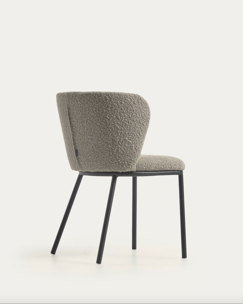 Murray Chair - Grey Shearling Boucle + Black Metal Rodwell and Astor Modern Eclectic Style Brunswick 