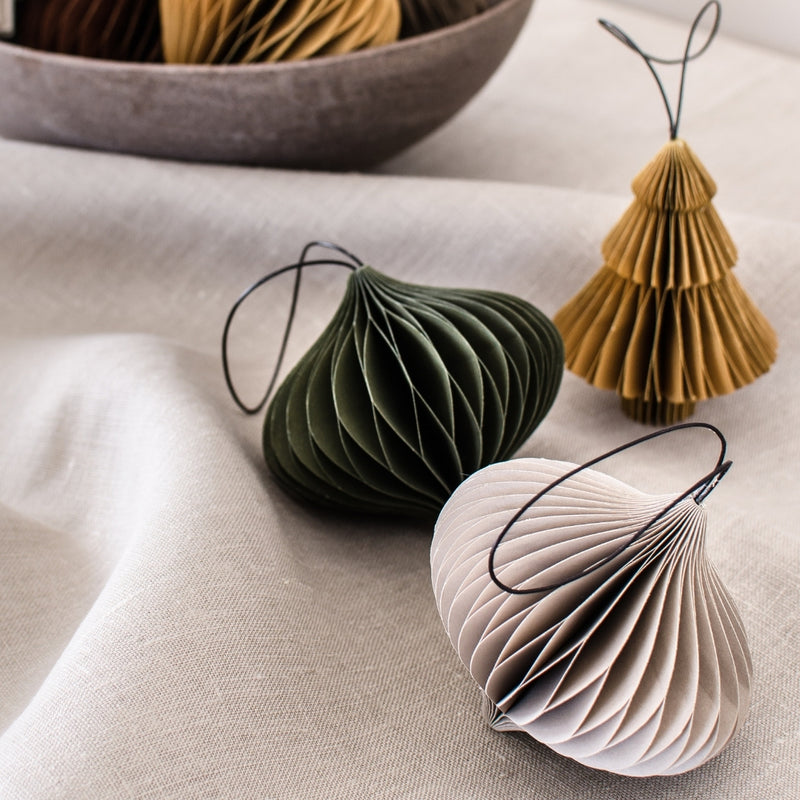 Rodwell and Astor - Paper Jewel Ornament - Olive Green