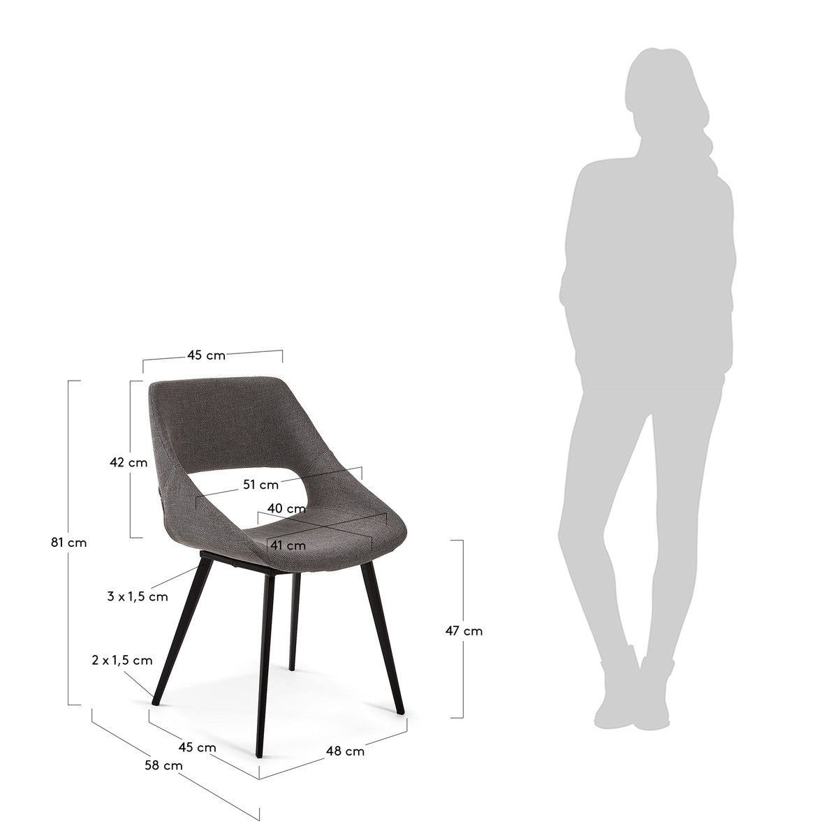 Rodwell and Astor - Preston Chair- dark grey