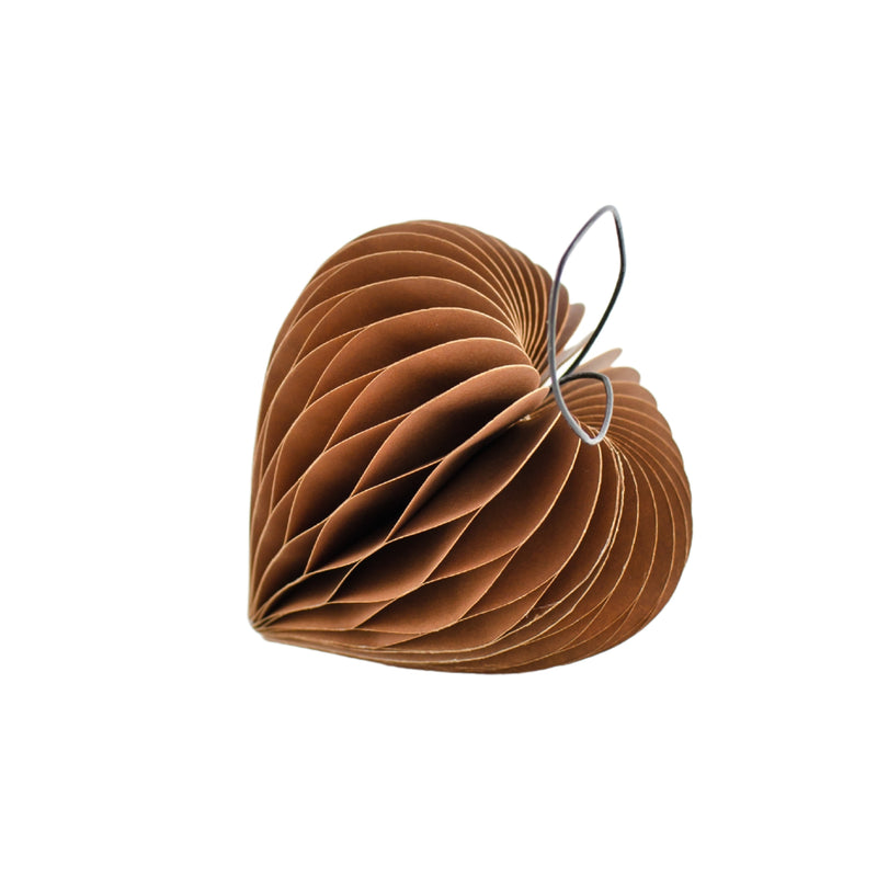 Rodwell and Astor - Paper Heart Ornament - Rust 
