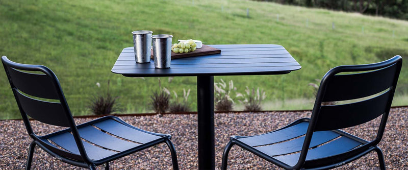 Agora Outdoor Cafe Table - Anthracite with Sprout Chair