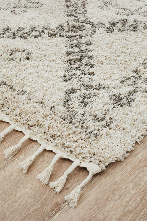 Saffron 33 - Moroccan Shag Pile Rug 33 - Natural