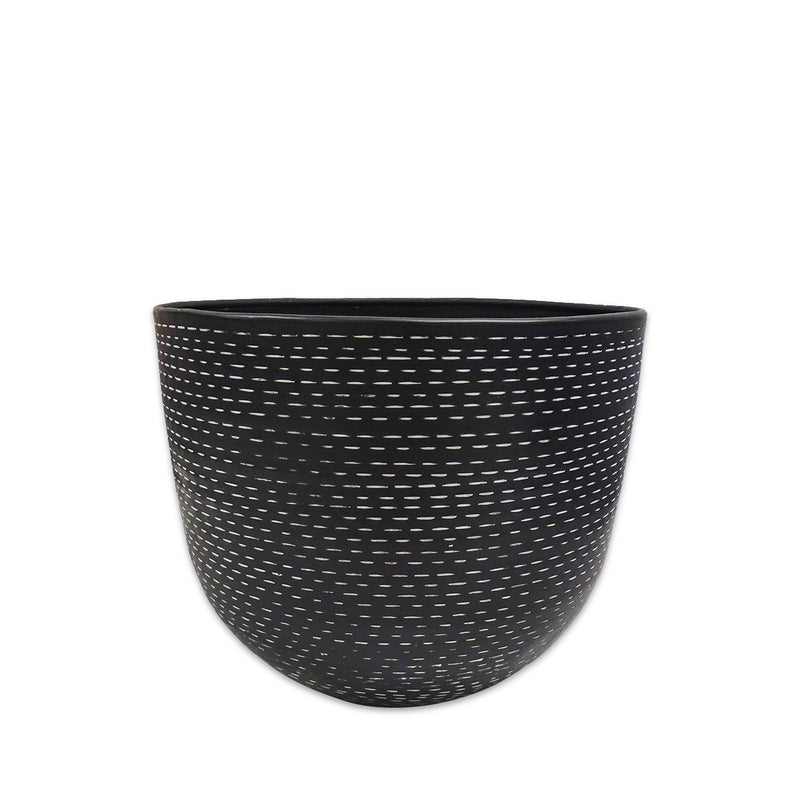 Safi - Rustic Black/White Pot