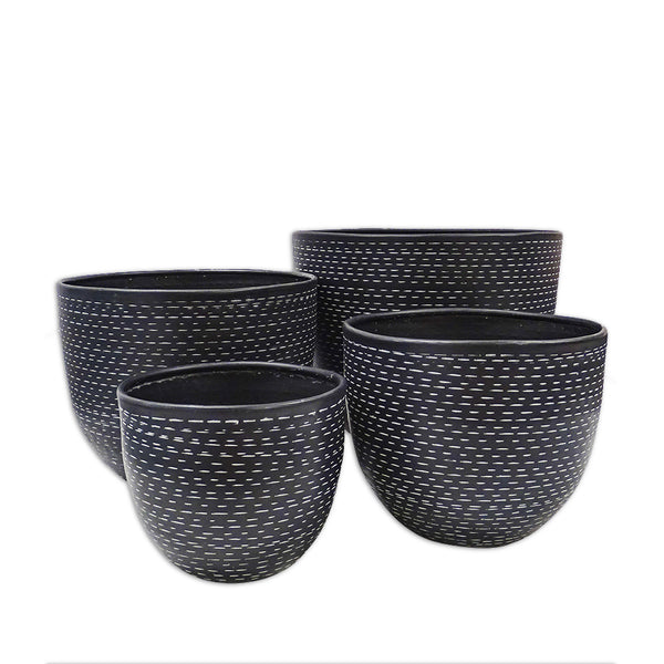 Safi - Rustic Black/White Pot