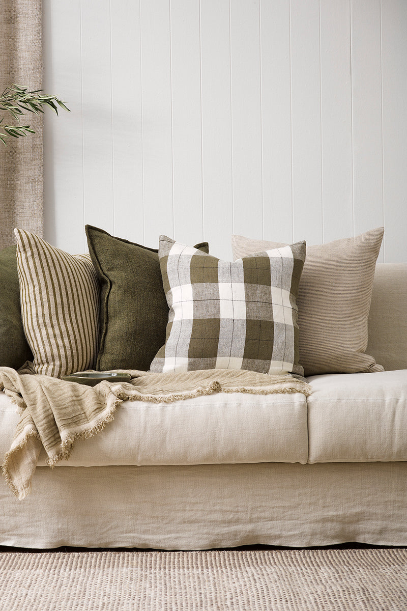 MULBERI Sandridge Cushion - Linen/Khaki 50 x 50cm