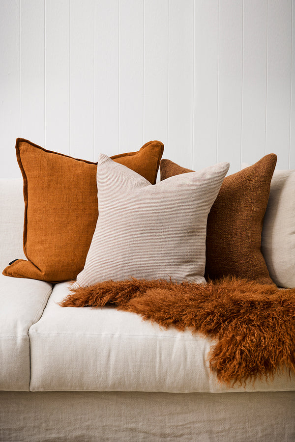 MULBERI Sandridge Cushion - Linen/Rust 50 x 50cm