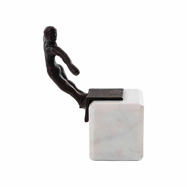 Swimmer Bookend - Bronze and Banswara White Marble