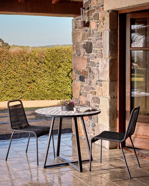 Theo Mosaic Tile Top Round Indoor Outdoor Table Rodwell and astor