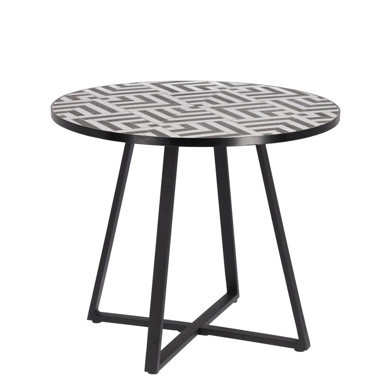 Theo Mosaic Tile Top Round Indoor Outdoor Table Rodwell and astor