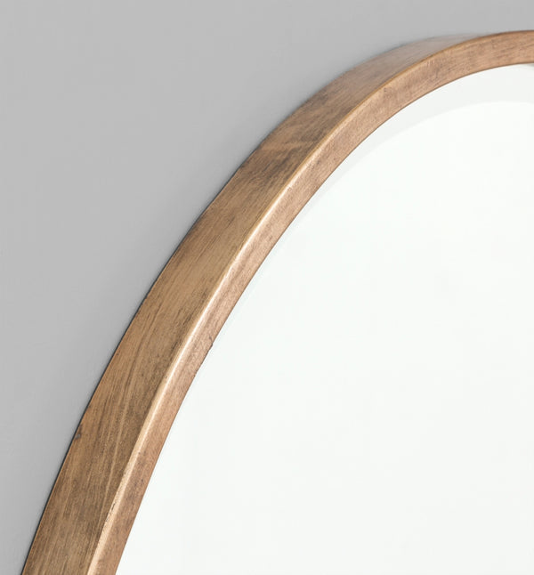 Two Tone Half Moon Mirror - Black/Brass