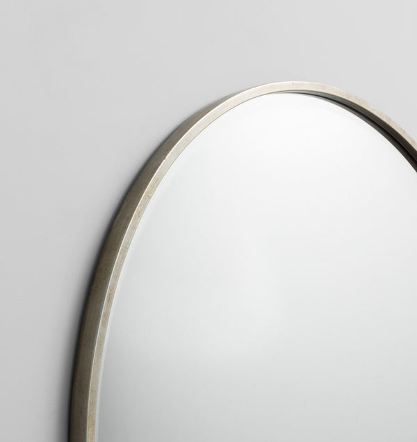 Two Tone Half Moon Mirror - Black/Silver