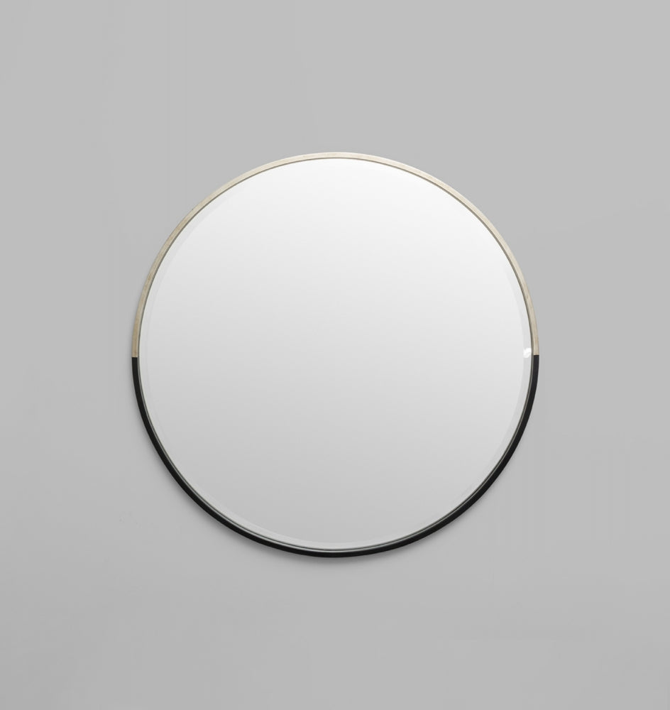 Two Tone Half Moon Mirror - Black/Silver