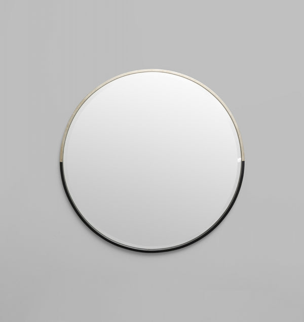 Two Tone Half Moon Mirror - Black/Silver