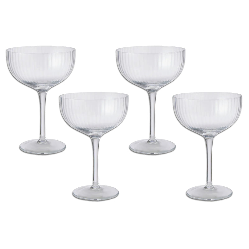 Winslet Ribbed Coupe Glass - Set 4