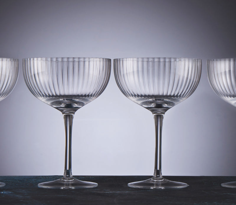 Winslet Ribbed Coupe Glass - Set 4