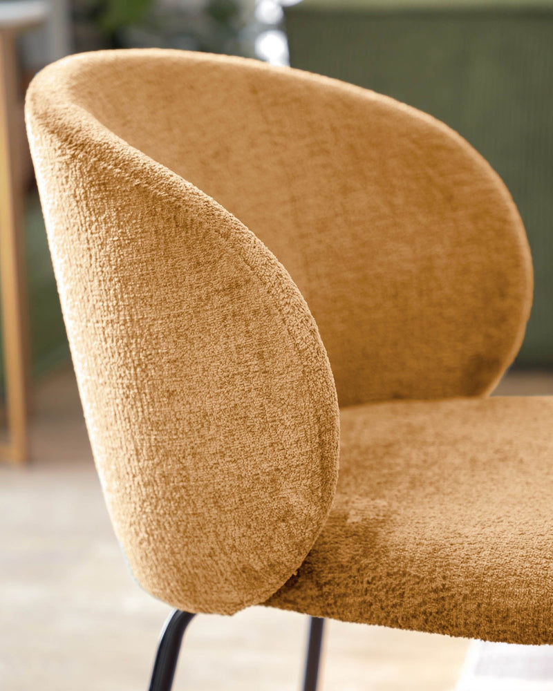 Yarra Dining Chair - Mustard Chenille Rodwell and Astor