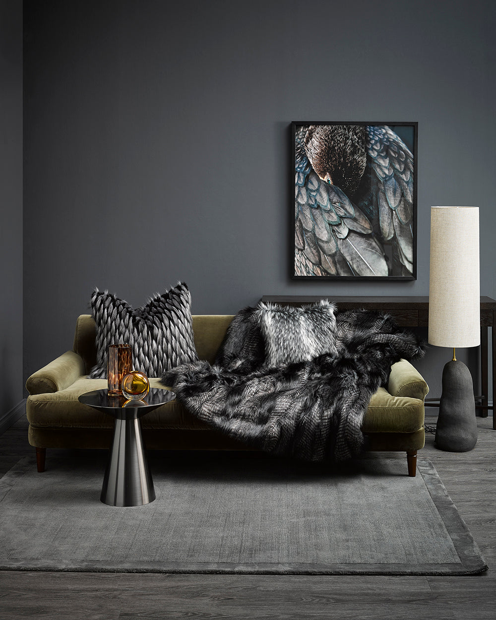Rodwell and Astor - HEIRLOOM Alaskan Wolf Faux Fur Cushion - 45cm