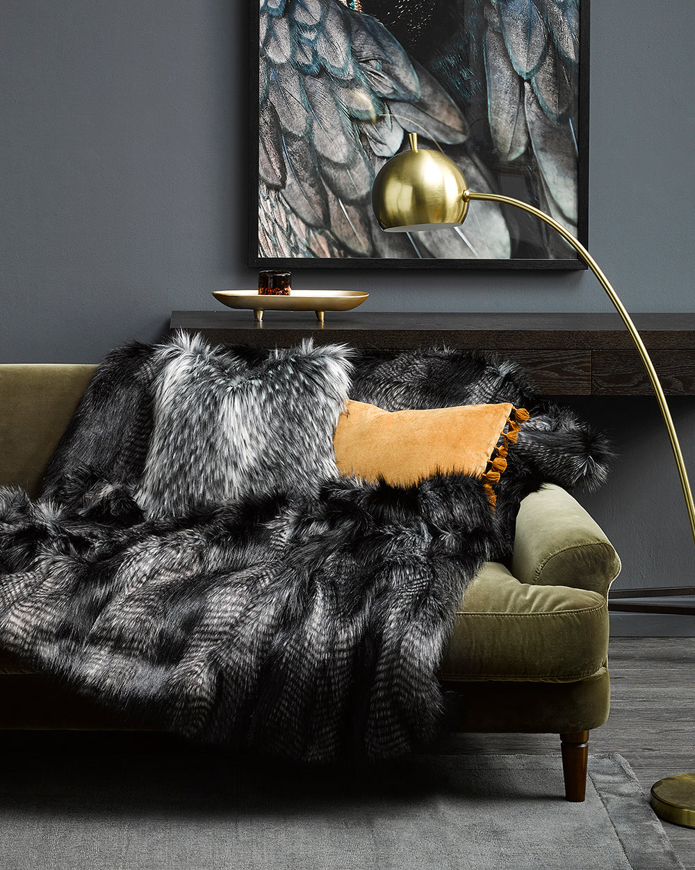 Rodwell and Astor - HEIRLOOM Alaskan Wolf Faux Fur Cushion - 45cm