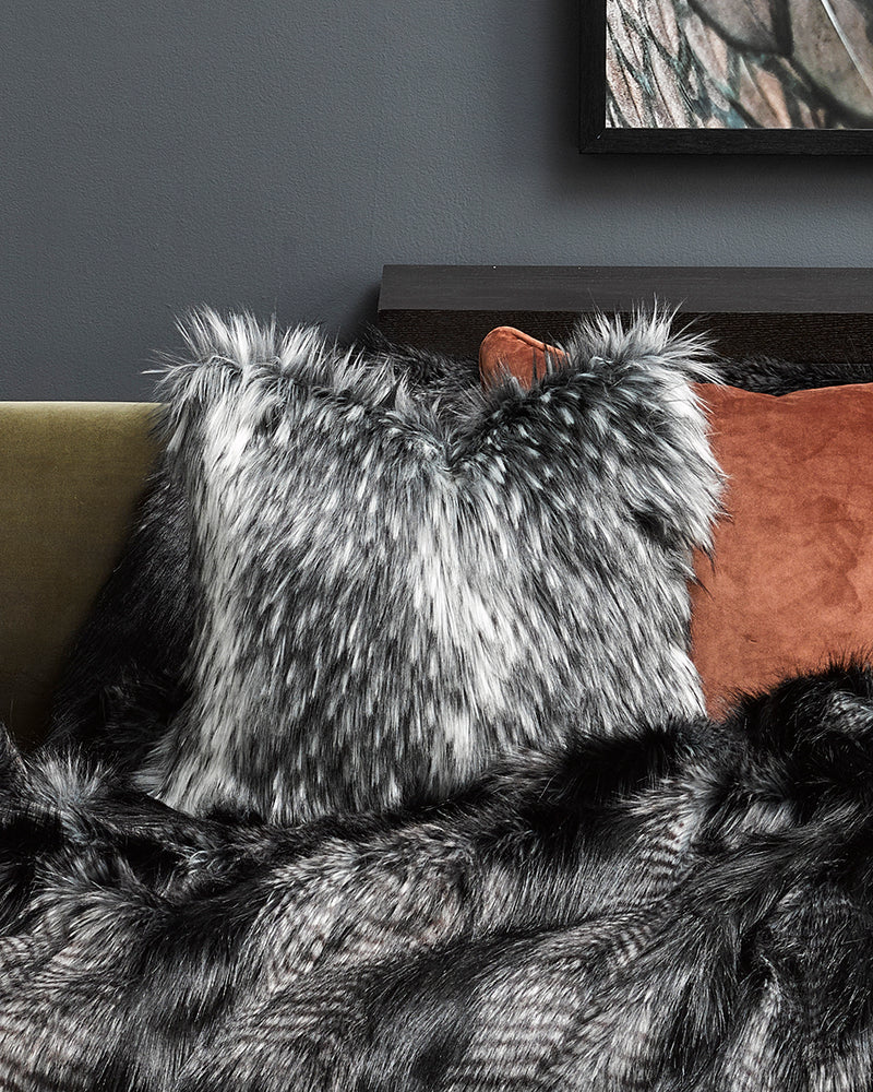 Wolf fur pillow sales