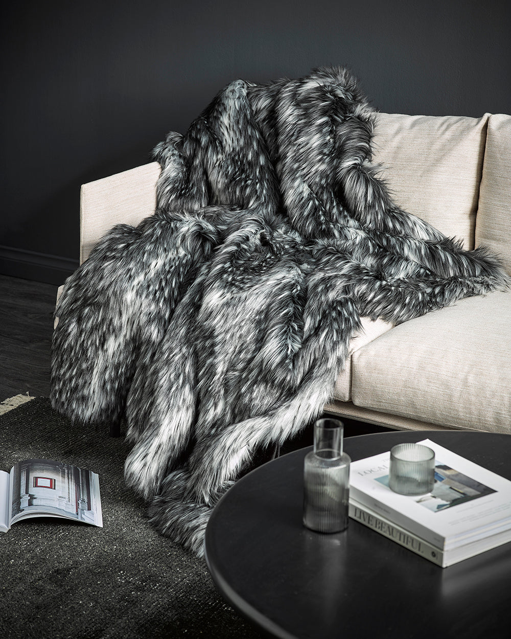 Rodwell and Astor - HEIRLOOM Alaskan Wolf Faux Fur Throw 
