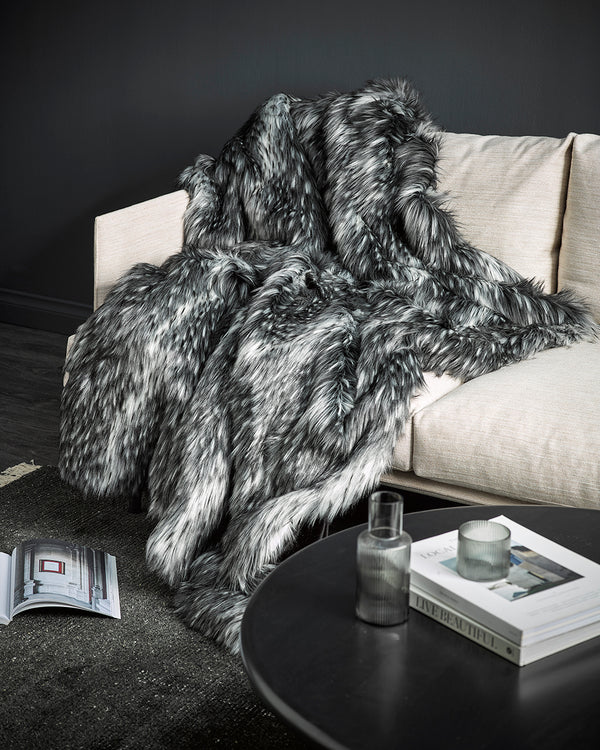 Rodwell and Astor - HEIRLOOM Alaskan Wolf Faux Fur Throw 