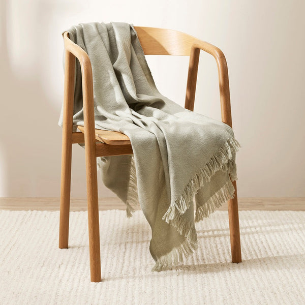 Altona Wool Throw - Sage - BAYA Rodwell and Astor