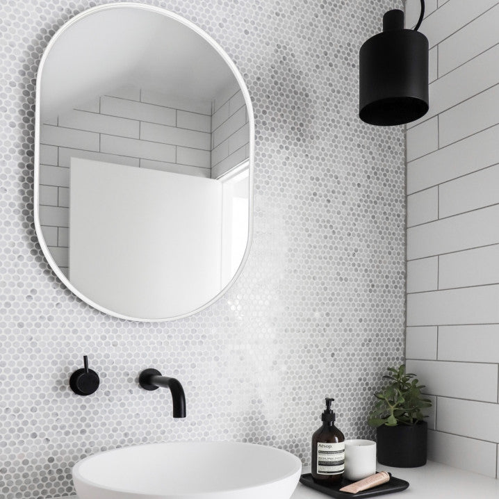Bjorn Oval Mirror - Bright White - 3 Sizes