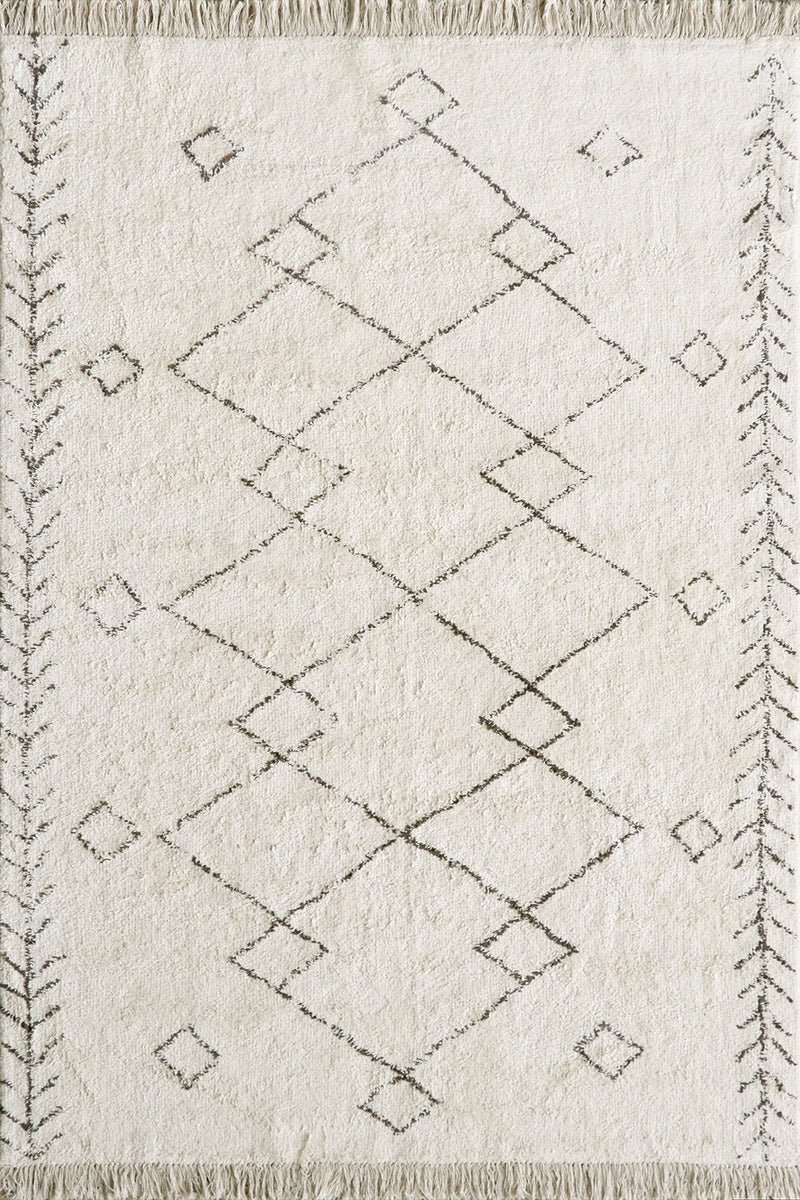 Nordstrand Bjorn Cotton Floor Rug - Ivory/Charcoal Rodwell and Astor