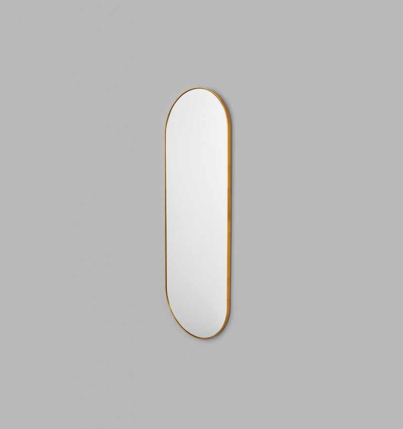 MIDDLE OF NOWHERE Bjorn Long Oval Mirror - Large Brass