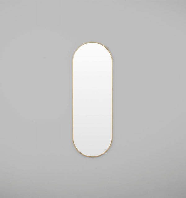 MIDDLE OF NOWHERE Bjorn Oval Large Mirror Brass