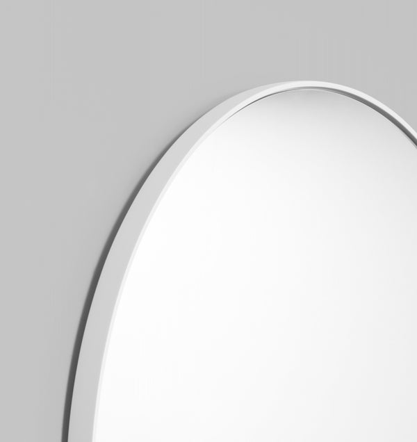 MIDDLE OF NOWHERE Bjorn Round Mirror - Bright White Rodwell and Astor